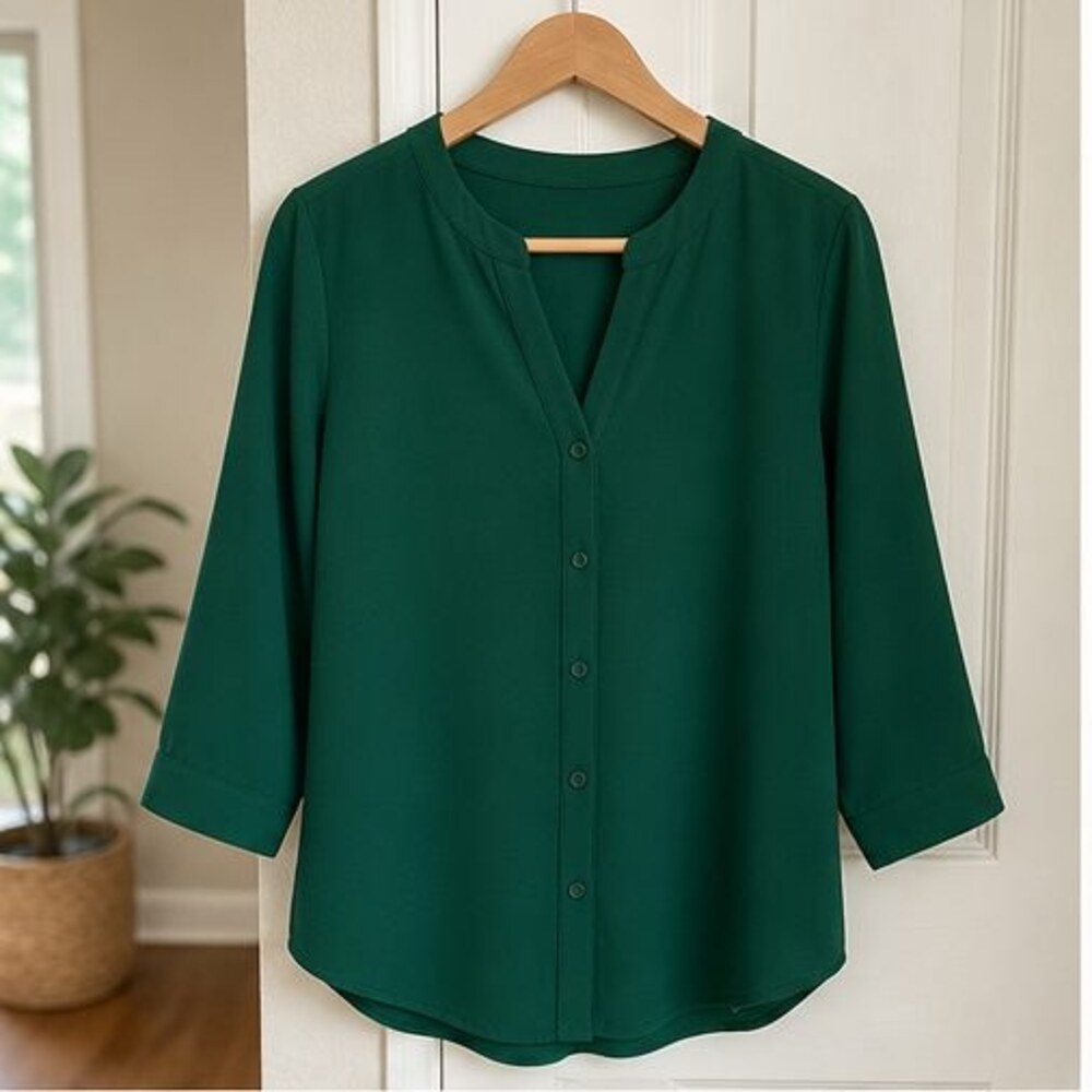 Emerald Pleated Blouse
